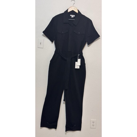 NWT GOOD AMERICAN Sz 3 (L) Waist Tie Twill Utility Jumpsuit Net-a-Porter  Staple - Picture 2 of 16